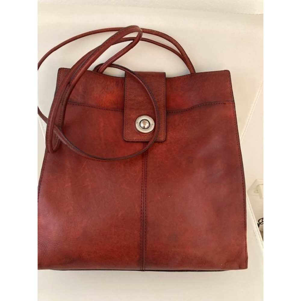 Wilson's Leather / Pelle Studio Leather Tote Magnetic Closure Oxblood/ Mahogany